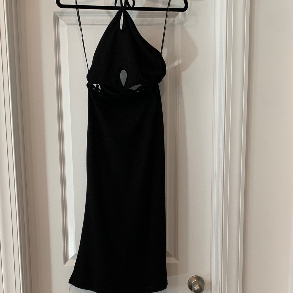Princess Polly Black Strappy 2 part Dress knit midi size 2